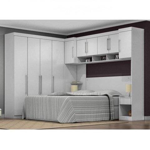 GUARDA ROUPA MODULADO CASAL MODENA 7 PEÇAS BRANCO - DEMÓBILE