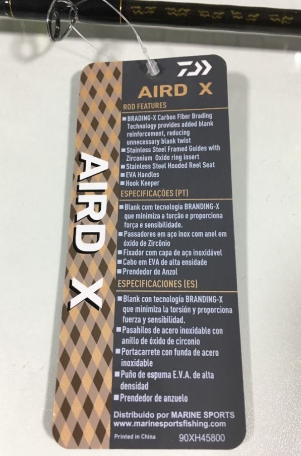 Vara para Carretilha Daiwa Aird-X 5'6" (1,68m) 8-17 Lbs - AIRX562MXB-BR - 02 partes - 10