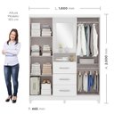 Ver mais imagens de Guarda Roupa Casal 4 Portas 3 Gavetas Espelho Branco Megasul