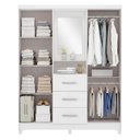 Ver imagem 7 de Guarda Roupa Casal 4 Portas 3 Gavetas Espelho Branco Megasul