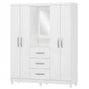 Ver imagem 5 de Guarda Roupa Casal 4 Portas 3 Gavetas Espelho Branco Megasul