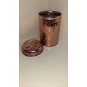 Ver imagem 2 de POTE PARA CAFE COM TAMPA TIPO LATA EM ACO PINTADO NA COR COBRE