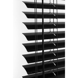 Persiana Horizontal - 1,40m larg x 1,40m alt - Alumínio 25mm - Cor: Preto - Comando Direito