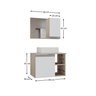 Conjunto de Gabinete Banheiro Virtus 60cm com Cuba e Espelheira - 4