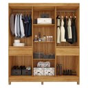 Ver imagem 3 de Cômoda Flora e Guarda Roupa Casal Mauá Cinamon Touch Off White – Demóbile