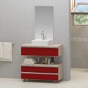 Ver imagem 1 de Conjunto de Gabinete Banheiro Creta 60cm com Cuba e Espelho