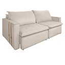 Ver imagem 1 de Sofá Retrátil Reclinável 2 Lugares 180 Cm México Veludo Off White K01 - D'Rossi