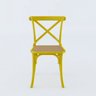 Cadeira Katrina Amarelo Assento Corano Bege Aço - 2