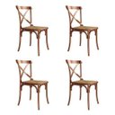 Ver imagem 1 de Kit 4 Cadeiras Katrina Cross Decor Cobre Assento Bege New Green - Aço