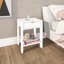 Ver imagem 5 de Mesa de Cabeçeira para Quarto Decorativa AZ1016 MDP Branco/Branco - Gran Belo