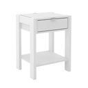 Ver imagem 1 de Mesa de Cabeçeira para Quarto Decorativa AZ1016 MDP Branco/Branco - Gran Belo