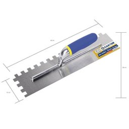 Desempenadeira aço 10x40cm Dentada 12mm Cabo embor. - Castor - 2