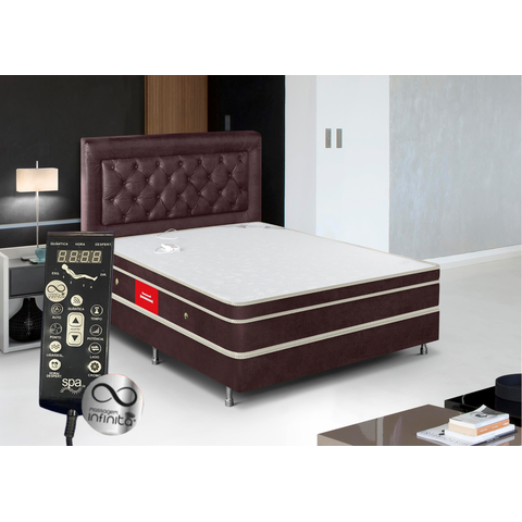 Colchão King Nipon Live de Magnético Infravermelho com Massagem Infinita e Cromoterapia:Preto