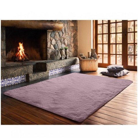 Tapete para Sala Pelo Médio 1,00mx1,40m Rosa Melody Jolitex
