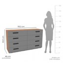 Ver imagem 3 de Cômoda com 8 Gavetas Lisboa Freijó com Cinza Politorno