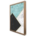 Ver imagem 3 de Quadro Decorativo Caixa Geométrico Mármore Azul, Branco e Preto Tacolado Moldura Caixa 3cm Madeira C