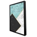 Ver imagem 2 de Quadro Decorativo Caixa Geométrico Mármore Azul, Branco e Preto Tacolado Moldura Caixa 3cm Madeira C