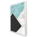 Ver imagem 1 de Quadro Decorativo Caixa Geométrico Mármore Azul, Branco e Preto Tacolado Moldura Caixa 3cm Madeira C