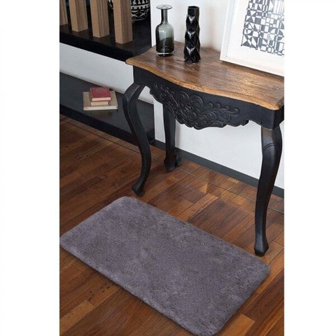 Tapete para Quarto Pelo Médio Melody 47x90cm Cinza Melody Jolitex