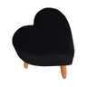 Puff Decorativo Romantico Coração Suede Pés Palito Preto Ec Móveis - 2