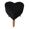 Puff Decorativo Romantico Coração Suede Pés Palito Preto Ec Móveis - 1