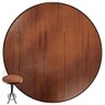 Conjunto de Mesa Bistro Redonda em Madeira com 2 Banquetas para Varanda Pequena - 3