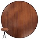 Ver imagem 3 de Conjunto de Mesa Bistro Redonda em Madeira com 2 Banquetas para Varanda Pequena