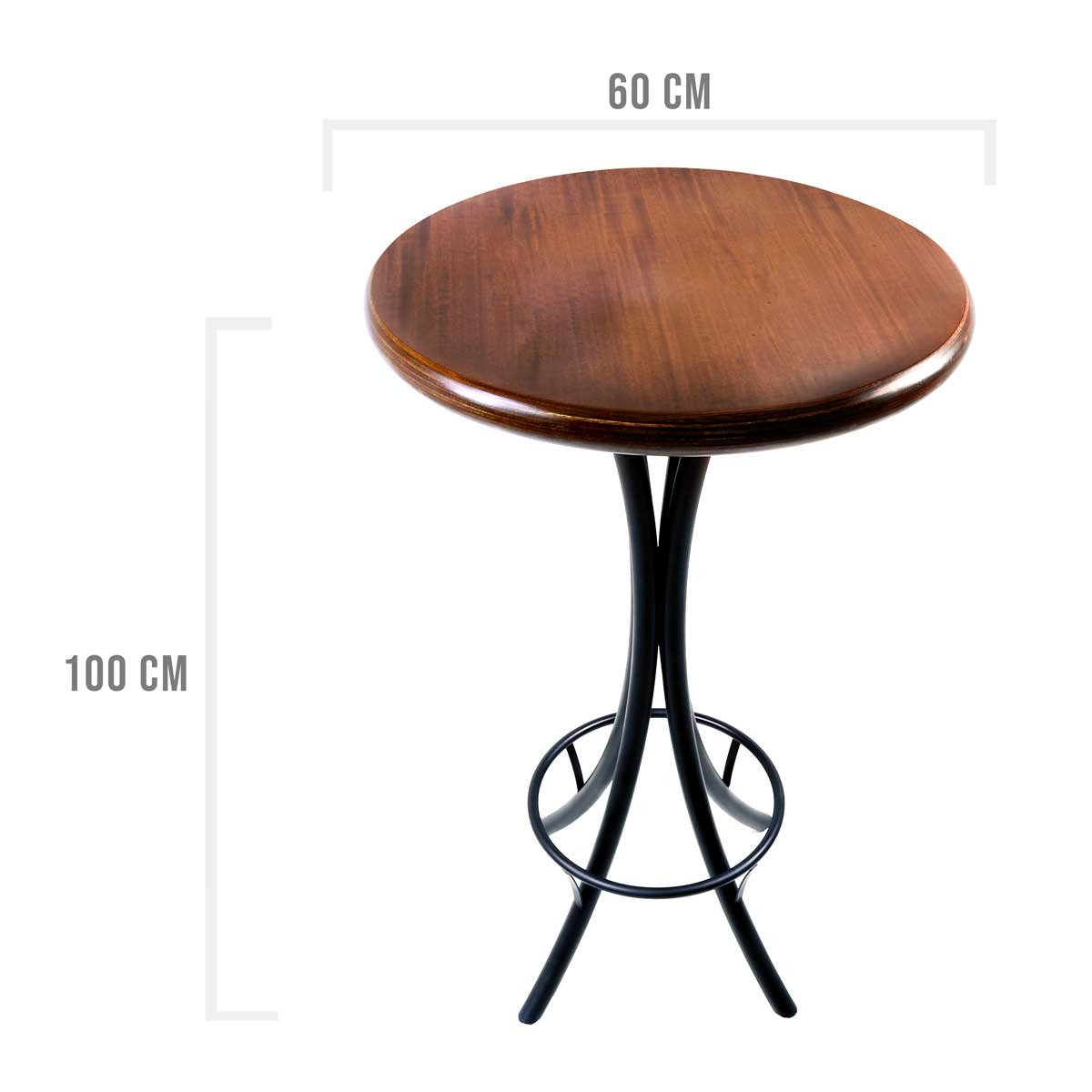 Conjunto de mesa bistro redonda em madeira com 2 banquetas para varanda pequena - 4