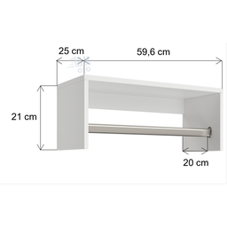 Cabideiro 1,20m Armário Aéreo P/ Roupas Closet Parede Quarto ClickForte Cabideiro de Parede Branco - 2