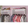 Cabideiro 1,20m Armário Aéreo P/ Roupas Closet Parede Quarto ClickForte Cabideiro de Parede Branco - 1