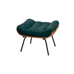 Poltrona Costela com Puff Suede Azul Petroléo - Zahav Estofados - 4