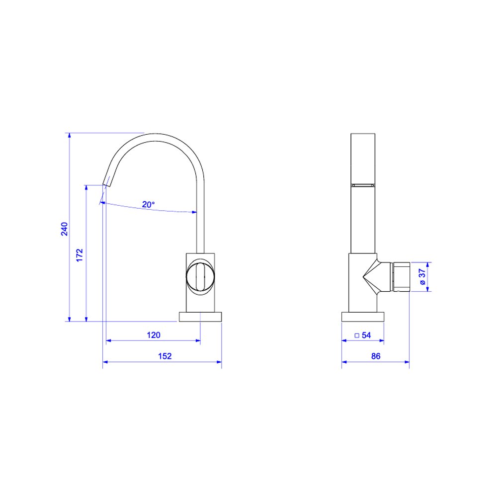 1198.BL33.MT  Torneira De Mesa Bica Alta Para Lavatório Polo BLACK MATTE - 2