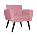 Ver imagem 3 de Poltrona Decorativa Geovana Pés Palito Tabaco Suede Rosa - DS Estofados