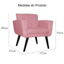 Ver imagem 5 de Poltrona Decorativa Geovana Pés Palito Tabaco Suede Rosa - DS Estofados