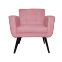 Ver imagem 1 de Poltrona Decorativa Geovana Pés Palito Tabaco Suede Rosa - DS Estofados
