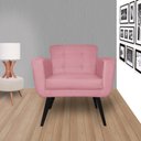 Ver imagem 2 de Poltrona Decorativa Geovana Pés Palito Tabaco Suede Rosa - DS Estofados