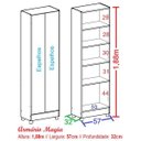 Ver imagem 2 de Armário Banheiro com Espelhos Prateleiras para Toalhas Magia Móveis