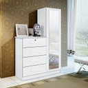 Ver imagem 2 de Cômoda Belize Plus 1 Porta 4 Gavetas com Espelho Albatroz