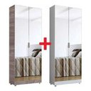 Ver imagem 1 de Armários com Espelho Sapateira Espelhada Magia Móveis 2 Pcs