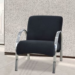 Poltrona 1 Lugar Polly - Preto Suede - 1