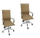 Ver imagem 1 de Kit 2 Cadeira Eames Esteirinha Presidente Escritório Alta Branca Preta Bege