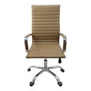 Ver imagem 3 de Kit 2 Cadeira Eames Esteirinha Presidente Escritório Alta Branca Preta Bege