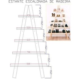 Estante Triangular de Madeira Floreira Decoração Magia Móvei - 3