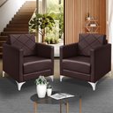 Ver imagem 1 de Kit 2 Poltrona Helena Decorativa Clinica e Recepção Corino:marrom