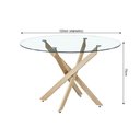 Ver imagem 4 de Mesa de Jantar Lara Base Aço Carbono Tampo 120cm Vidro 10mm Redondo 5 Lugares Chic Sala - Bronze