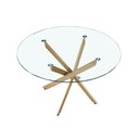 Ver imagem 2 de Mesa de Jantar Lara Base Aço Carbono Tampo 120cm Vidro 10mm Redondo 5 Lugares Chic Sala - Bronze