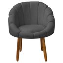 Ver imagem 4 de Kit Poltrona Decorativa Orgânica com Puff Flora Fixa Bouclê - Sofa Store:bouclê Cinza Grafite