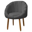 Ver imagem 3 de Kit Poltrona Decorativa Orgânica com Puff Flora Fixa Bouclê - Sofa Store:bouclê Cinza Grafite