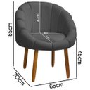Ver mais imagens de Kit Poltrona Decorativa Orgânica com Puff Flora Fixa Bouclê - Sofa Store:bouclê Cinza Grafite