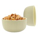 Ver imagem 2 de Kit 3 Bowl Tigela Cumbuca de Cerâmica Bege 12cm Salada Fruta